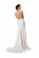 Blanc Fourreau Mousseline Dentelle Robes de mariée Pas Chère
