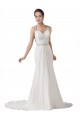 Blanc Fourreau Mousseline Plage Robes de mariée Pas Chère