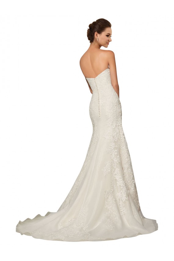 Blanc Fourreau Tulle Dentelle Robes de mariée Pas Chère