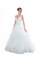 Blanc Princesse Bretelles spaghetti Tulle Plage Robes de mariée Pas Chère