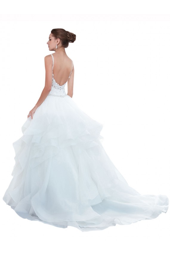 Blanc Princesse Bretelles spaghetti Tulle Plage Robes de mariée Pas Chère