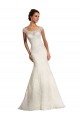 Blanc Sirène Bateau Dentelle Robes de mariée Pas Chère