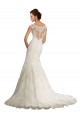 Blanc Sirène Bateau Dentelle Robes de mariée Pas Chère