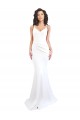 Blanc Sirène Bretelles spaghetti Col Haut Crêpe Stretch Longue Formelles Robes demoiselle d'honneur / Robes de soirée / Robes de bal Pas Chère
