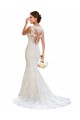 Blanc Sirène Col V Dentelle Robes de mariée Pas Chère