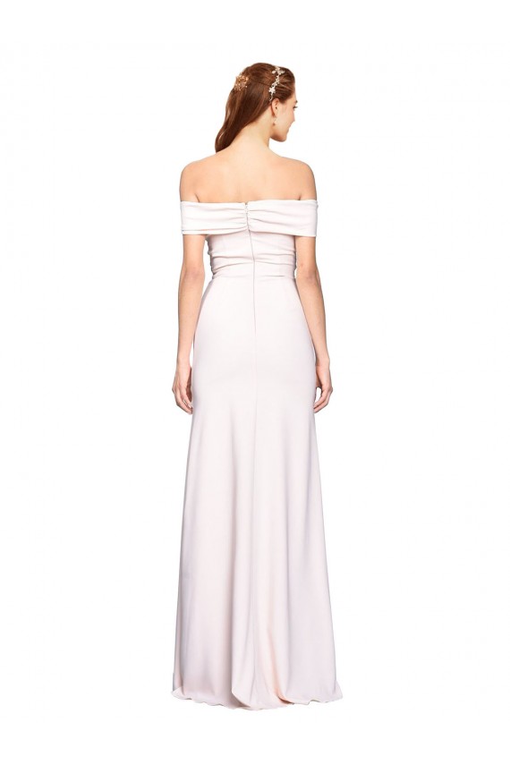 Blanc Sirène Épaule Dénudée Crêpe Stretch Longue Formelles Robes demoiselle d'honneur / Robes de soirée / Robes de bal Pas Chère