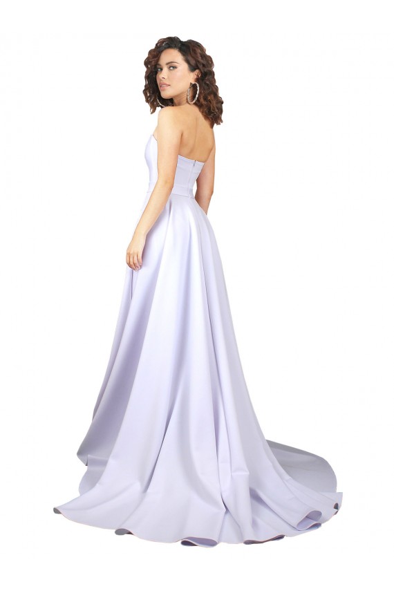 Blanc Trapèze Crêpe Stretch Simple Plage Robes de mariée Pas Chère