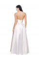 Blanc Trapèze Sans bretelle Satiné Stretch Longue Formelles Robes demoiselle d'honneur / Robes de soirée / Robes de bal Pas Chère