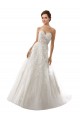 Blanc Trapèze Tulle Dentelle Robes de mariée Pas Chère