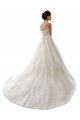 Blanc Trapèze Tulle Dentelle Robes de mariée Pas Chère