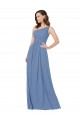 Bleu Windsor Fourreau Mousseline Longue Robes demoiselle d'honneur Pas Chère