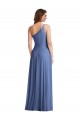 Bleu Windsor Trapèze Mousseline Longue Formelles Robes demoiselle d'honneur / Robes de soirée Pas Chère