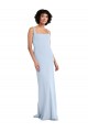 Bleu ciel clair Fourreau Col Carré Crêpe Stretch Longue Robes demoiselle d'honneur / Robes de bal Pas Chère
