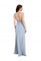 Bleu ciel clair Fourreau Licou Col Haut Crêpe Stretch Longue Formelles Robes demoiselle d'honneur / Robes de soirée / Robes de bal Pas Chère
