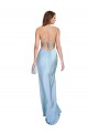 Bleu ciel clair Fourreau Satiné Soyeux Longue Formelles Robes demoiselle d'honneur / Robes de soirée / Robes de bal Pas Chère