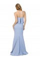Bleu ciel clair Trapèze Sans bretelle Crêpe Stretch Longue Formelles Robes demoiselle d'honneur / Robes de soirée / Robes de bal Pas Chère