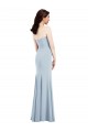 Bleu ciel clair Trompette Col V Sans bretelle Crêpe Stretch Longue Robes demoiselle d'honneur / Robes de bal Pas Chère