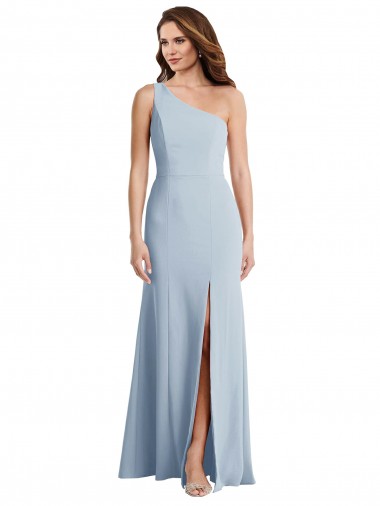 Bleu ciel clair Trompette Crêpe Stretch Longue Formelles Robes demoiselle d'honneur / Robes de soirée / Robes de bal Pas Chre