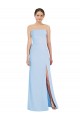 Bleu ciel clair Trompette Sans bretelle Mousseline Longue Formelles Robes demoiselle d'honneur / Robes de soirée Pas Chère