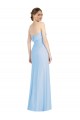 Bleu ciel clair Trompette Sans bretelle Mousseline Longue Formelles Robes demoiselle d'honneur / Robes de soirée Pas Chère