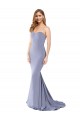 Bleu fumée Sirène Sans bretelle Crêpe Stretch Longue Formelles Robes demoiselle d'honneur / Robes de soirée / Robes de bal Pas Chère