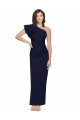 Bleu marine foncé Fourreau Crêpe Stretch Longue Formelles Robes demoiselle d'honneur / Robes de soirée / Robes de bal Pas Chère