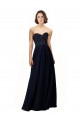 Bleu marine foncé Fourreau Mousseline Longue Robes demoiselle d'honneur Pas Chère