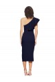 Bleu marine foncé Fourreau midi Crêpe Stretch Courte Robes demoiselle d'honneur / Robes de soirée / Robes de cocktail Pas Chère