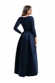 Bleu marine foncé Princesse Col V Spandex Longue Asymétrique Formelles Robes demoiselle d'honneur / Robes de soirée / Robes de bal Pas Chère