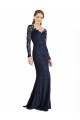 Bleu marine foncé Sirène Dentelle Longue Robes demoiselle d'honneur / Robes de bal Pas Chère