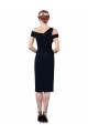 Bleu marine foncé Sirène Épaule Dénudée Crêpe Stretch Courte Robes demoiselle d'honneur / Robes de soirée / Robes de cocktail Pas Chère