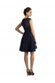 Bleu marine foncé Trapèze Col V Dentelle Courte Robes demoiselle d'honneur / Robes de cocktail Pas Chère