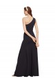 Bleu marine foncé Trapèze Crêpe Stretch Longue Formelles Robes demoiselle d'honneur / Robes de soirée / Robes de bal Pas Chère