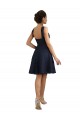 Bleu marine foncé Trapèze Dentelle Courte Robes demoiselle d'honneur / Robes de cocktail Pas Chère