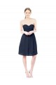 Bleu marine foncé Trapèze Mousseline Courte Robes demoiselle d'honneur / Robes de cocktail Pas Chère