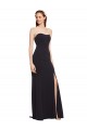 Bleu marine foncé Trapèze Sans bretelle Crêpe Stretch Longue Formelles Robes demoiselle d'honneur / Robes de soirée / Robes de bal Pas Chère