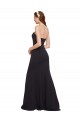 Bleu marine foncé Trapèze Sans bretelle Crêpe Stretch Longue Formelles Robes demoiselle d'honneur / Robes de soirée / Robes de bal Pas Chère
