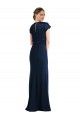 Bleu marine foncé Trompette Épaule Dénudée Crêpe Stretch Longue Formelles Robes demoiselle d'honneur / Robes de soirée / Robes de bal Pas Chère