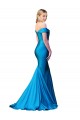 Bleu paon Sirène Épaule Dénudée Satiné Longue Formelles Robes demoiselle d'honneur / Robes de soirée / Robes de bal Pas Chère