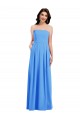 Bleu paon Trompette Sans bretelle Crêpe Stretch Longue Robes demoiselle d'honneur / Robes de bal Pas Chère