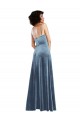 Bleu poussiéreux Fourreau Velours Stretch Longue Robes demoiselle d'honneur / Robes de bal Pas Chère