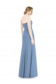Bleu poussiéreux Sirène Sans bretelle Mousseline Longue Robes demoiselle d'honneur Pas Chère