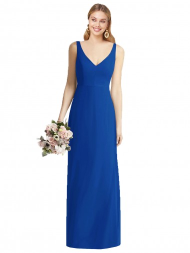 Bleu roi Sirène Sans bretelle Mousseline Longue Robes demoiselle d'honneur Pas Chre