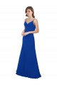 Bleu roi Trapèze Mousseline Longue Robes demoiselle d'honneur Pas Chère