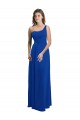 Bleu roi Trapèze Mousseline Longue Robes demoiselle d'honneur Pas Chère