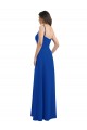 Bleu roi Trapèze Mousseline Longue Robes demoiselle d'honneur Pas Chère