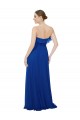 Bleu roi Trapèze Sans bretelle Mousseline Longue Robes demoiselle d'honneur Pas Chère