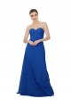 Bleu roi Trapèze Sans bretelle Mousseline Longue Robes demoiselle d'honneur Pas Chère