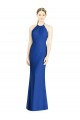 Bleu roi Trompette Licou Col Haut Mousseline Longue Robes demoiselle d'honneur Pas Chère