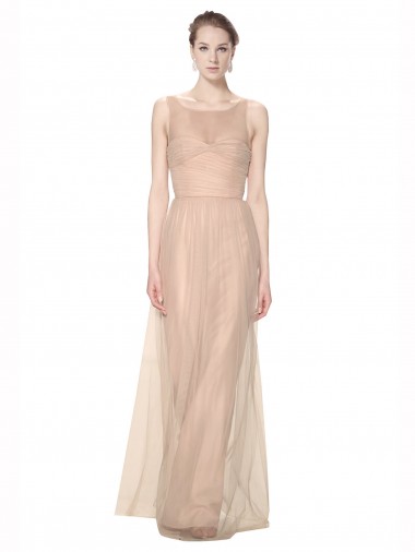 Blush 95 Fourreau Illusion Tulle Longue Robes demoiselle d'honneur Pas Chre